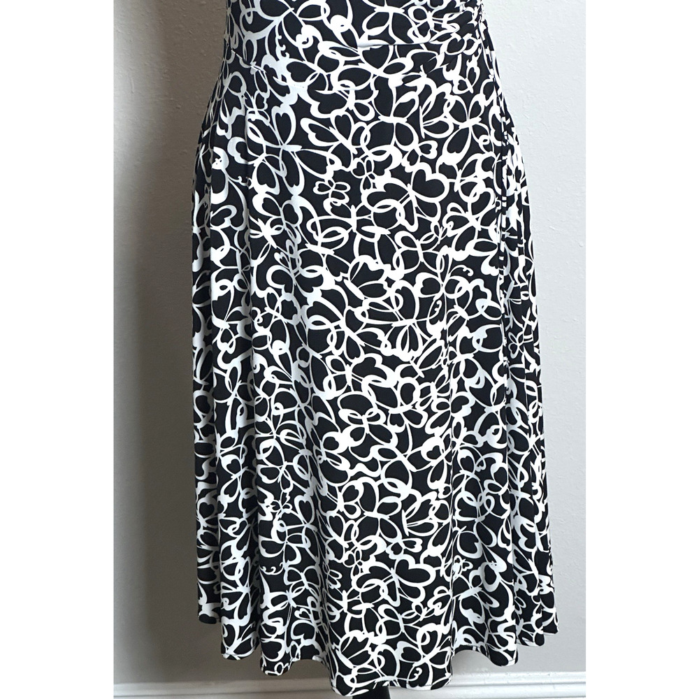 London Times Petite Women's Dress Black & White Cap Sleeve Dress Size 10P - Picture 4 of 16
